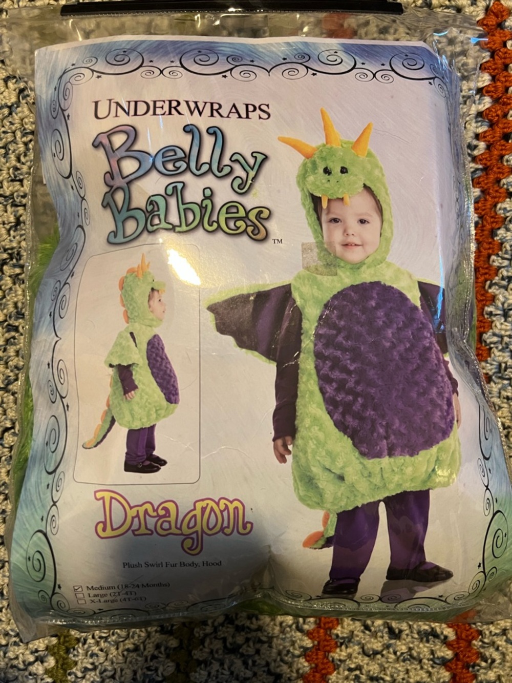 Belly Babies Green & Purple Dragon Kids Costume
